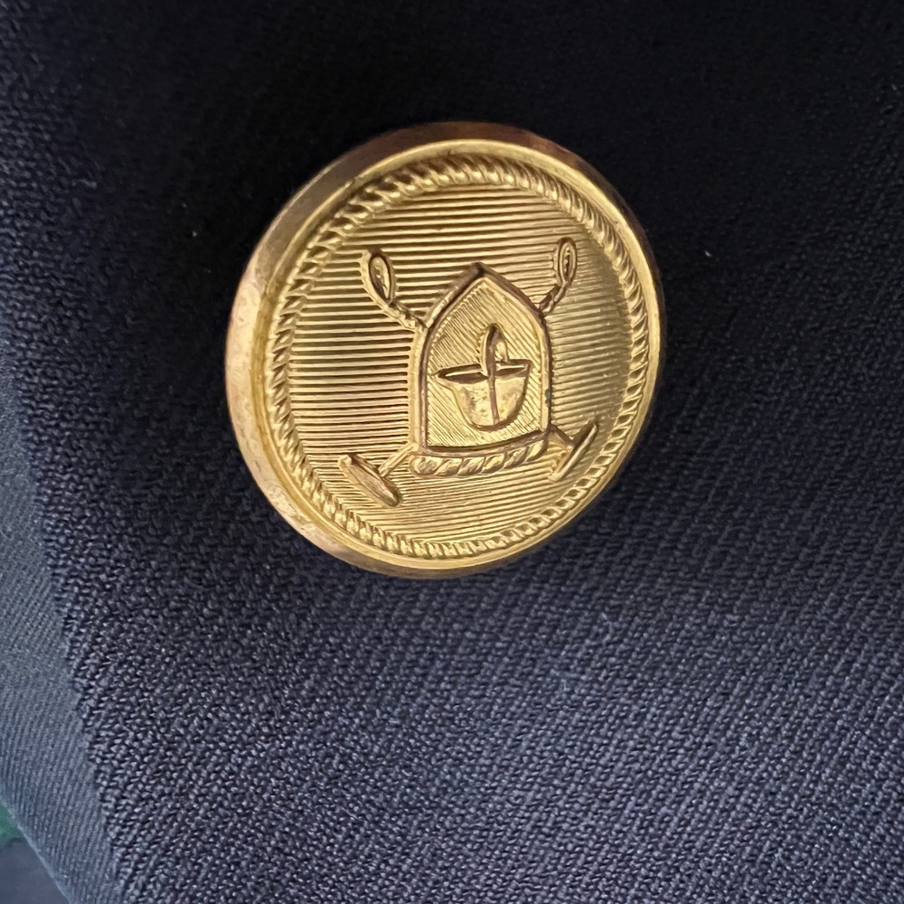 Lauren Ralph Lauren Blazer Mens 48R Navy Blue Gold Button Wool Suit Jacket - Picture 12 of 16